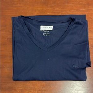 Lacoste Navy Blue Short Sleeve Tee V-Neck Mens Big Man Size 4XL